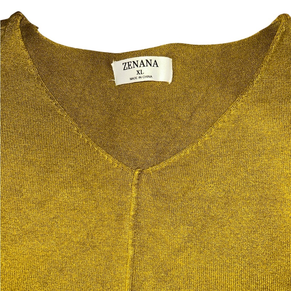 Zenana Outfitters Olive Green V-Neck Sweater XL - Picture 4 of 8